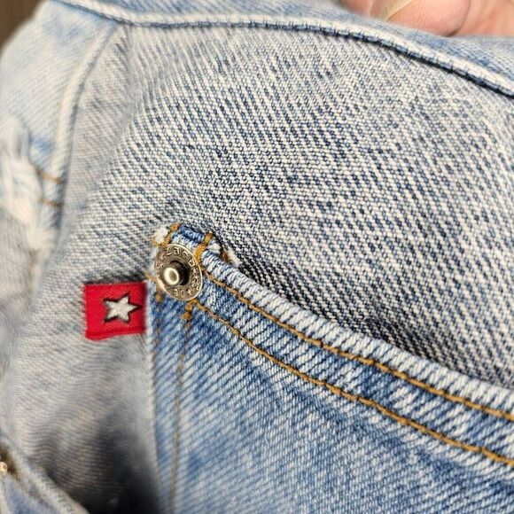 Vintage Y2K 90s Zana Di Patchwork Denim Hippie Flare jeans Boho Size 24P 100 % C - Picture 6 of 7